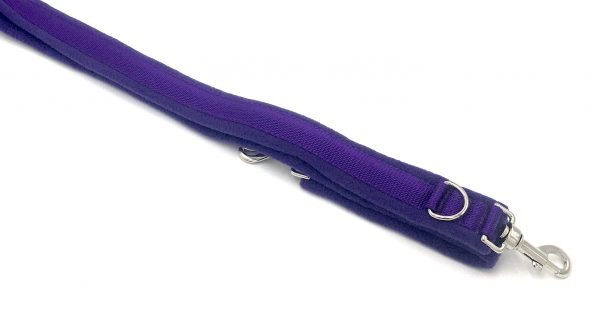 eDog. 2m Plain Fleece Dog Lead. Purple - Image 2