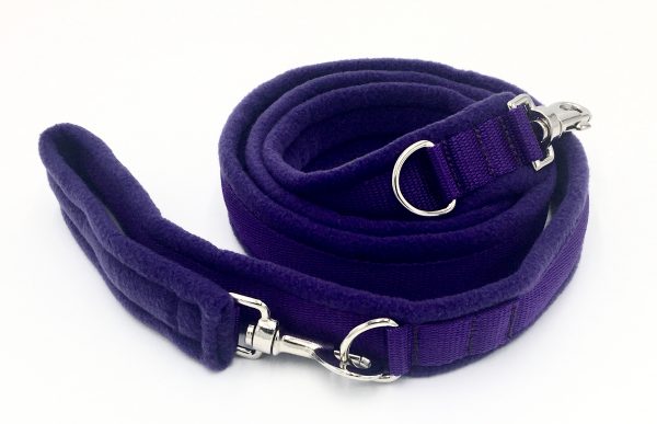eDog. 2m Plain Fleece Dog Lead. Purple