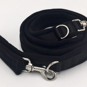 eDog. 2m Plain Fleece Dog Lead. Black