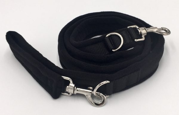 eDog. 2m Plain Fleece Dog Lead. Black