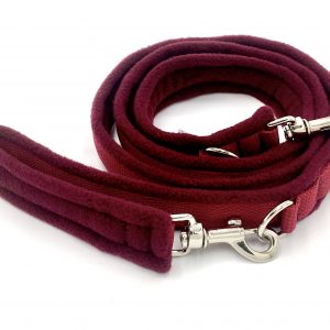 eDog. 2m Plain Dog Fleece Lead. Cherry Red