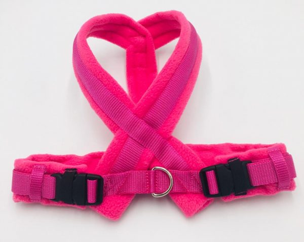 eDog. Greyhound Fleece Harness. Pink.